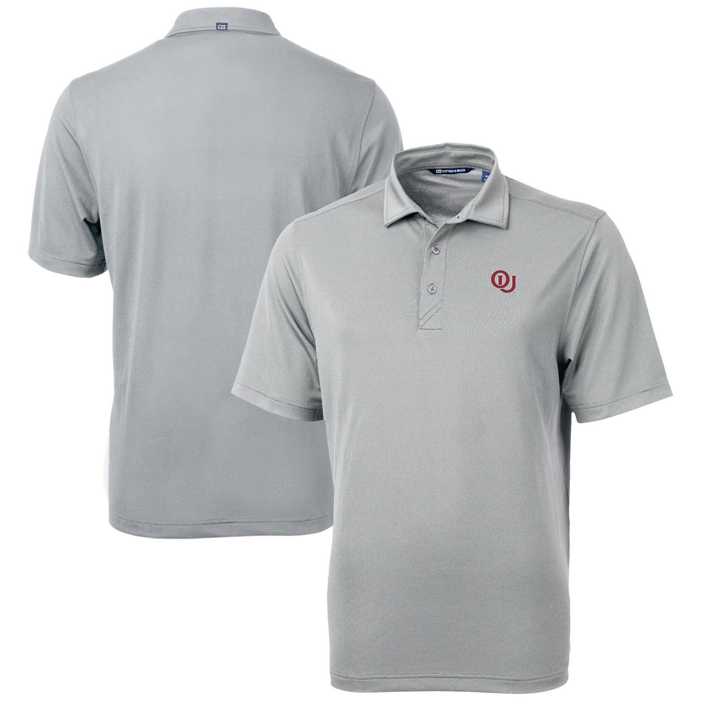Men's Cutter & Buck  Gray Oklahoma Sooners Vault DryTec Virtue Eco Pique Recycled Polo