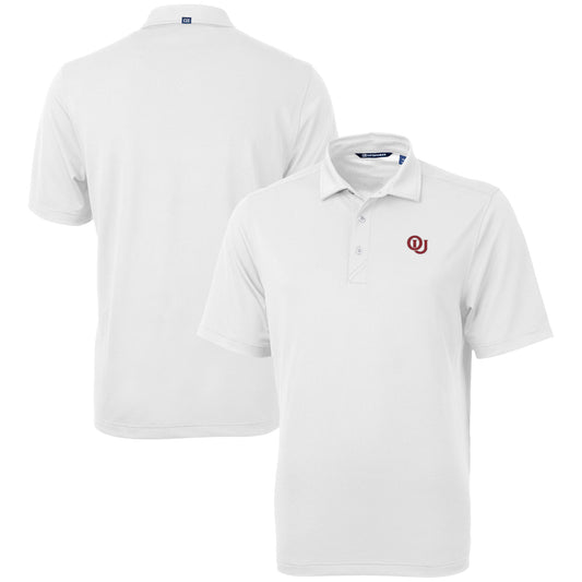 Men's Cutter & Buck  White Oklahoma Sooners Vault DryTec Virtue Eco Pique Recycled Polo