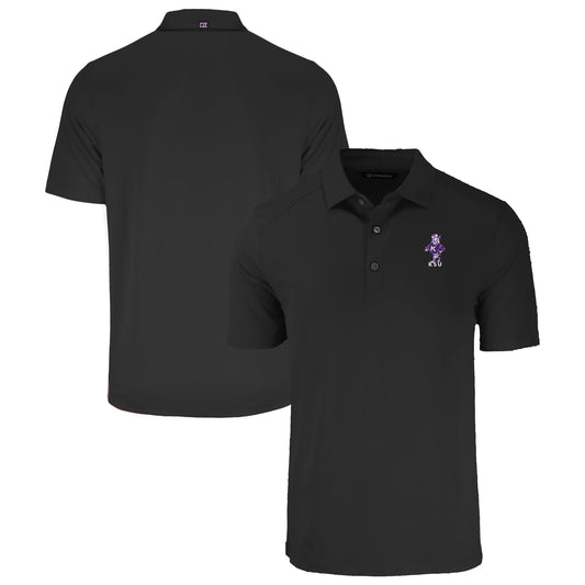 Men's Cutter & Buck  Black Kansas State Wildcats Vault Forge Eco Stretch Recycled Polo