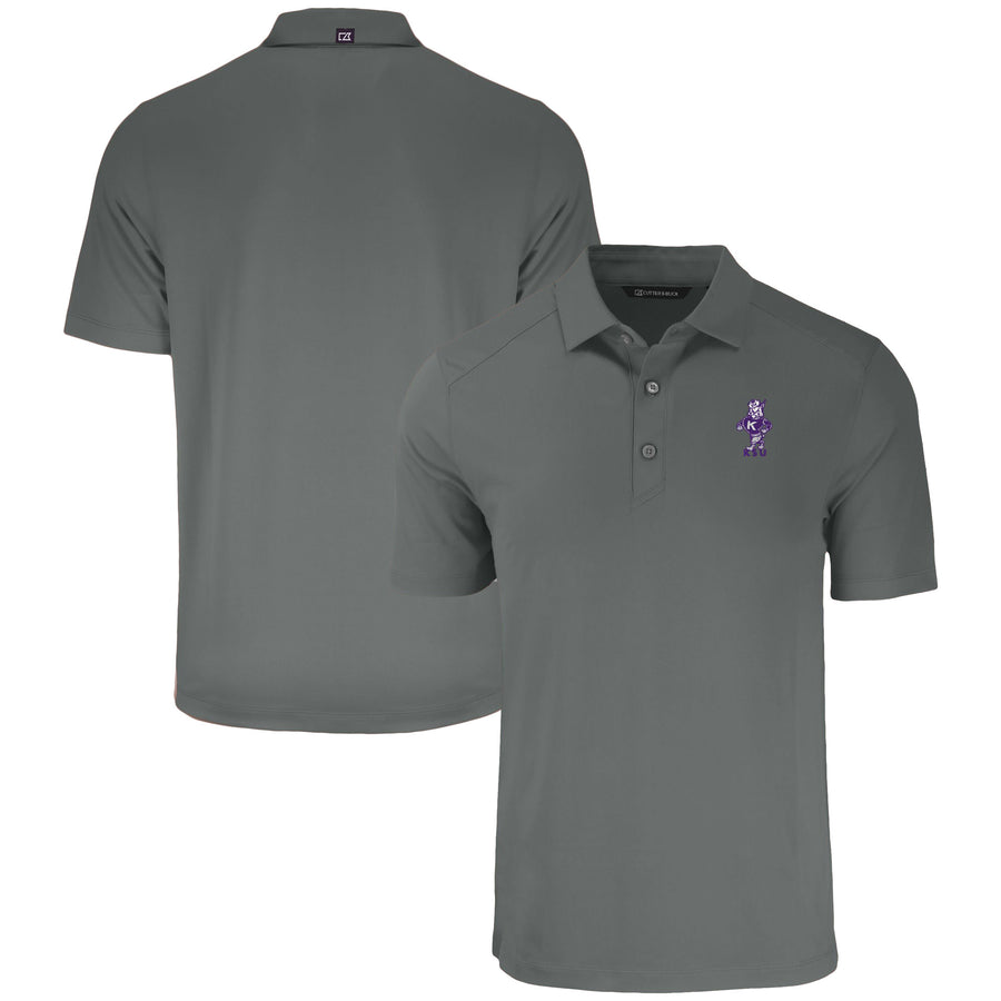 Men's Cutter & Buck  Gray Kansas State Wildcats Vault Forge Eco Stretch Recycled Polo