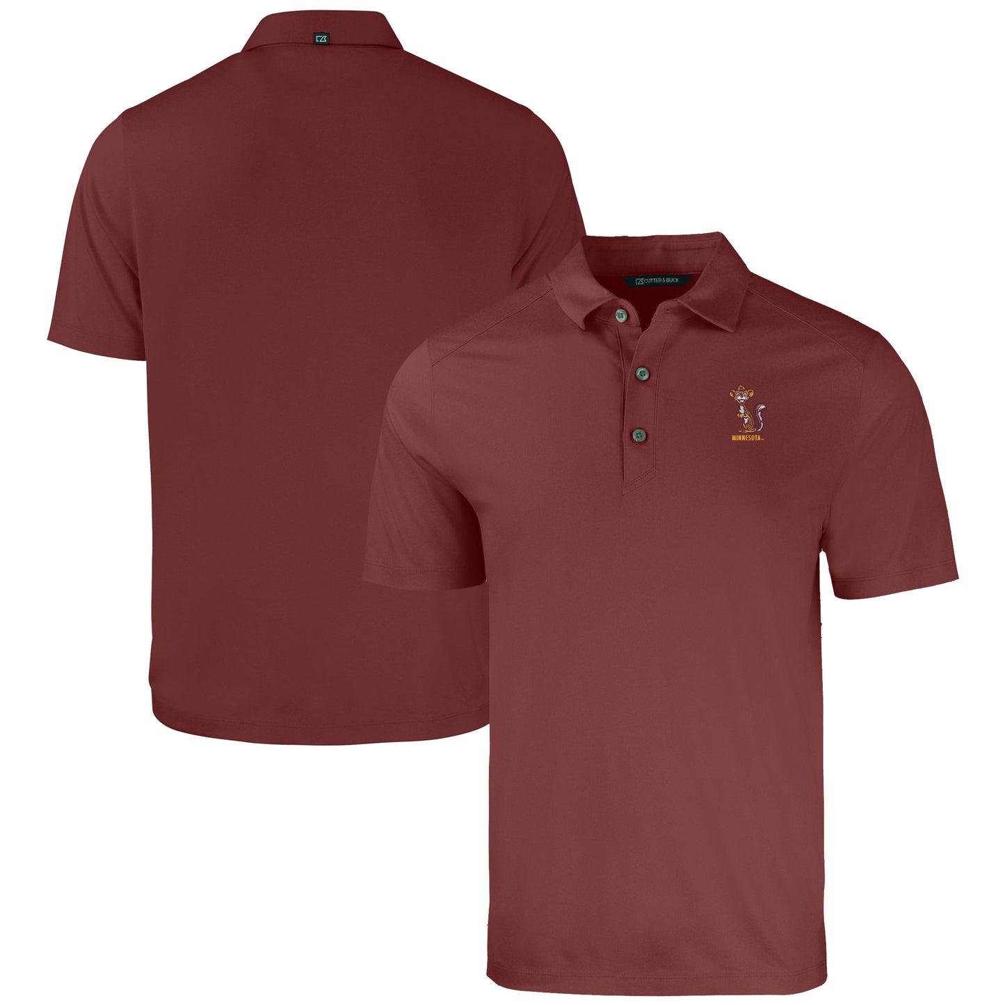 Men's Cutter & Buck  Heather Maroon Minnesota Golden Gophers Vault Forge Eco Stretch Recycled Polo