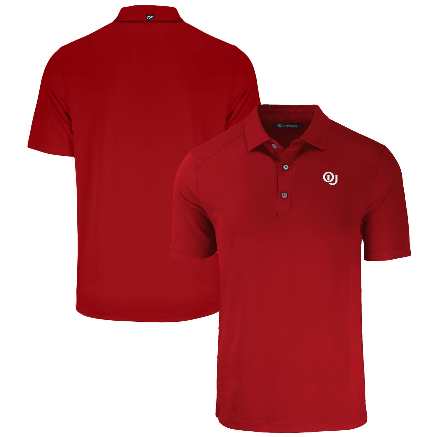 Men's Cutter & Buck  Crimson Oklahoma Sooners Vault Forge Eco Stretch Recycled Polo
