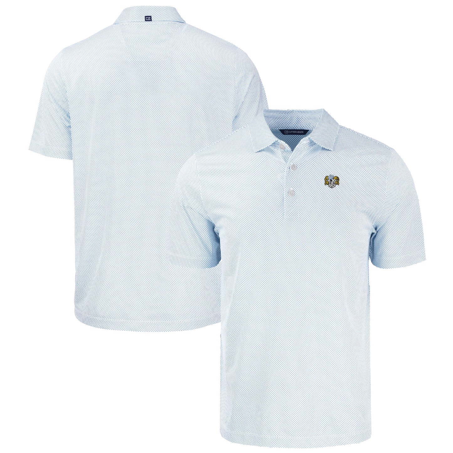 Men's Cutter & Buck  White North Carolina Tar Heels Vault Pike Eco Symmetry Print Stretch Recycled Polo