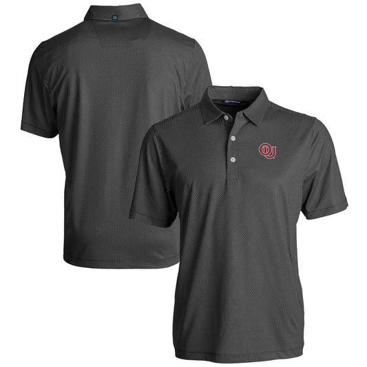 Men's Cutter & Buck  Black Oklahoma Sooners Vault Pike Eco Symmetry Print Stretch Recycled Polo