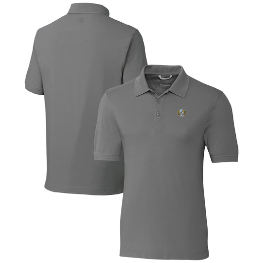 Men's Cutter & Buck  Gray North Carolina Tar Heels Advantage Tri-Blend DryTec Pique Polo