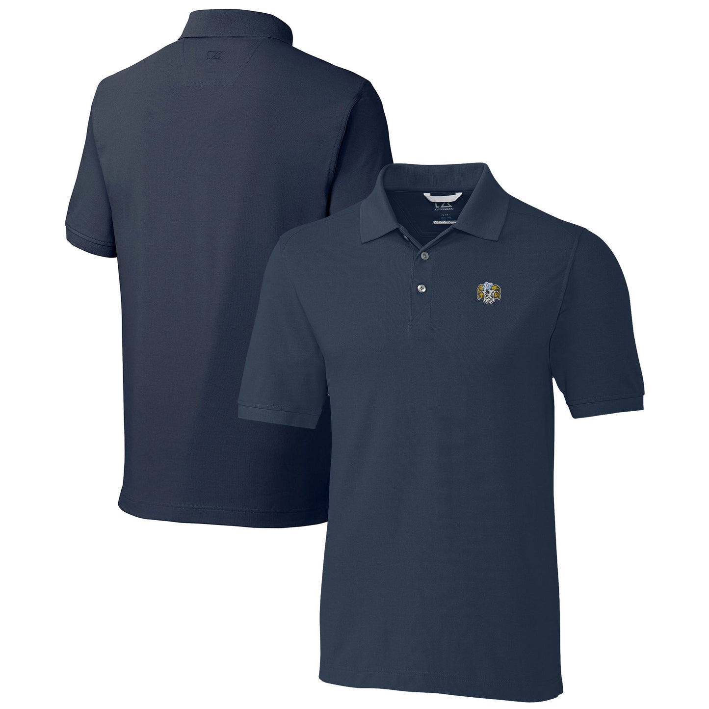 Men's Cutter & Buck  Navy North Carolina Tar Heels Advantage Tri-Blend DryTec Pique Polo