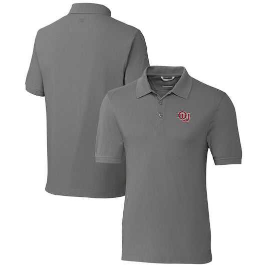 Men's Cutter & Buck  Gray Oklahoma Sooners Advantage Tri-Blend DryTec Pique Polo