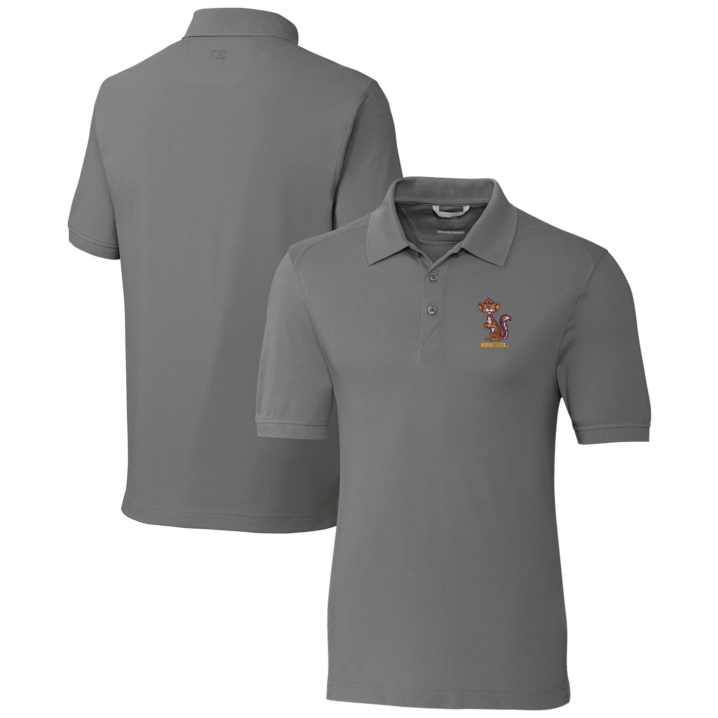 Men's Cutter & Buck  Gray Minnesota Golden Gophers Advantage Tri-Blend DryTec Pique Polo