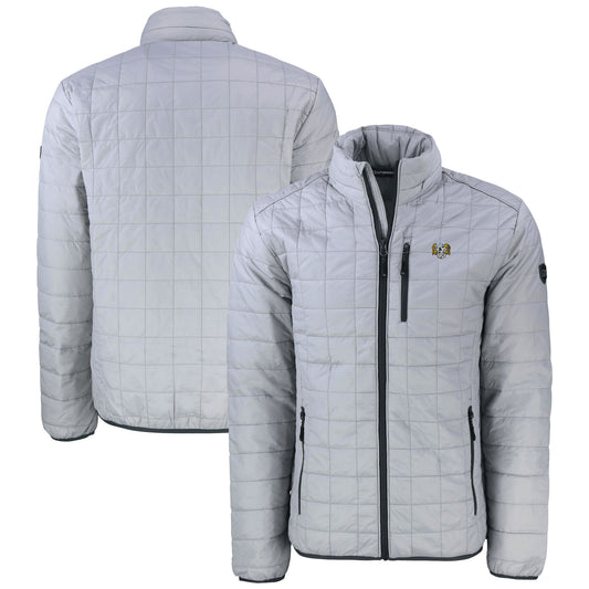 Men's Cutter & Buck  Gray North Carolina Tar Heels Vault Rainier PrimaLoft Eco Insulated Full-Zip Puffer Jacket