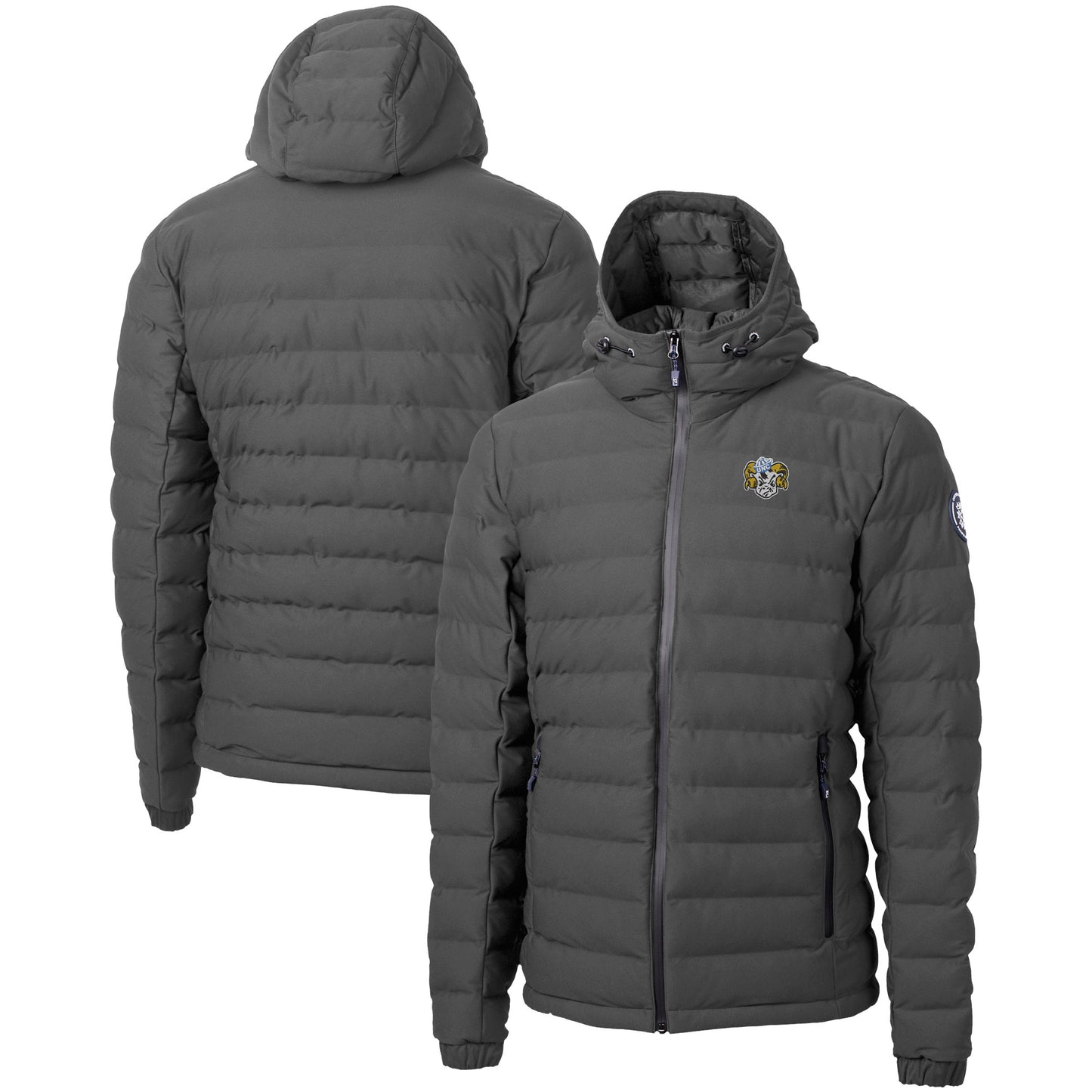 Men's Cutter & Buck  Gray North Carolina Tar Heels Vault Mission Ridge Repreve Eco Insulated Puffer Full-Zip Jacket