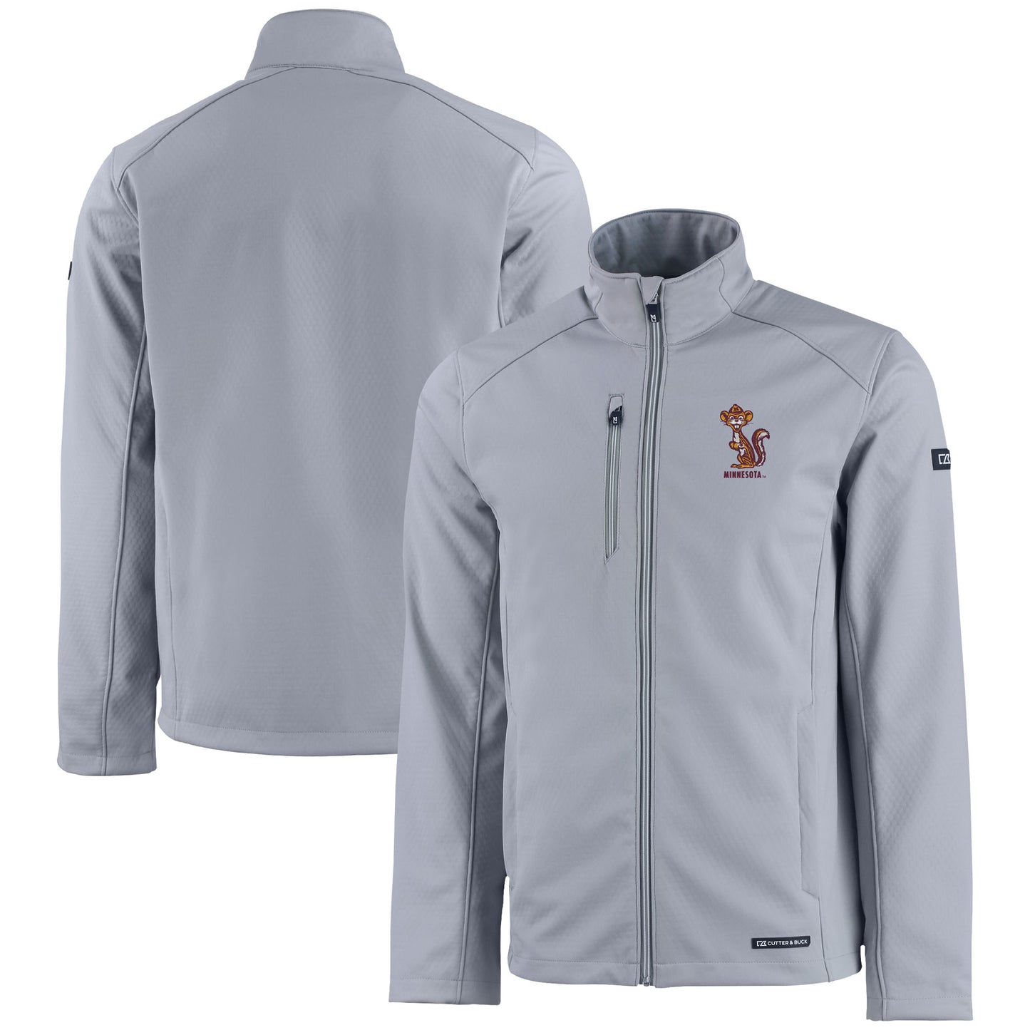 Men's Cutter & Buck  Gray Minnesota Golden Gophers Vault Evoke Eco Softshell Recycled Full-Zip Jacket