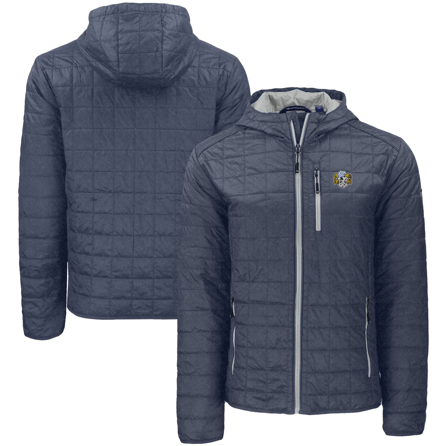 Men's Cutter & Buck  Charcoal North Carolina Tar Heels Vault Rainier Primaloft Eco Full-Zip Hooded Jacket