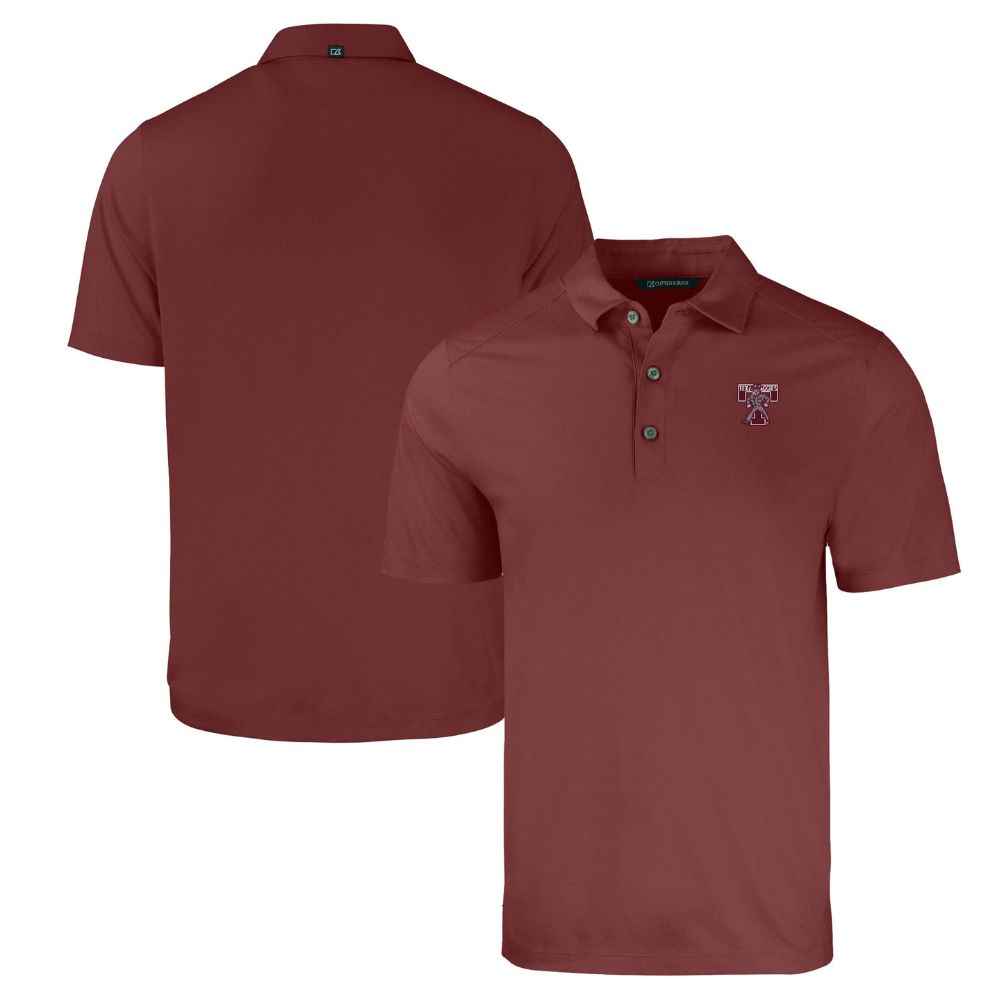 Men's Cutter & Buck  Heather Maroon Texas A&M Aggies Vault Forge Eco Stretch Recycled Polo