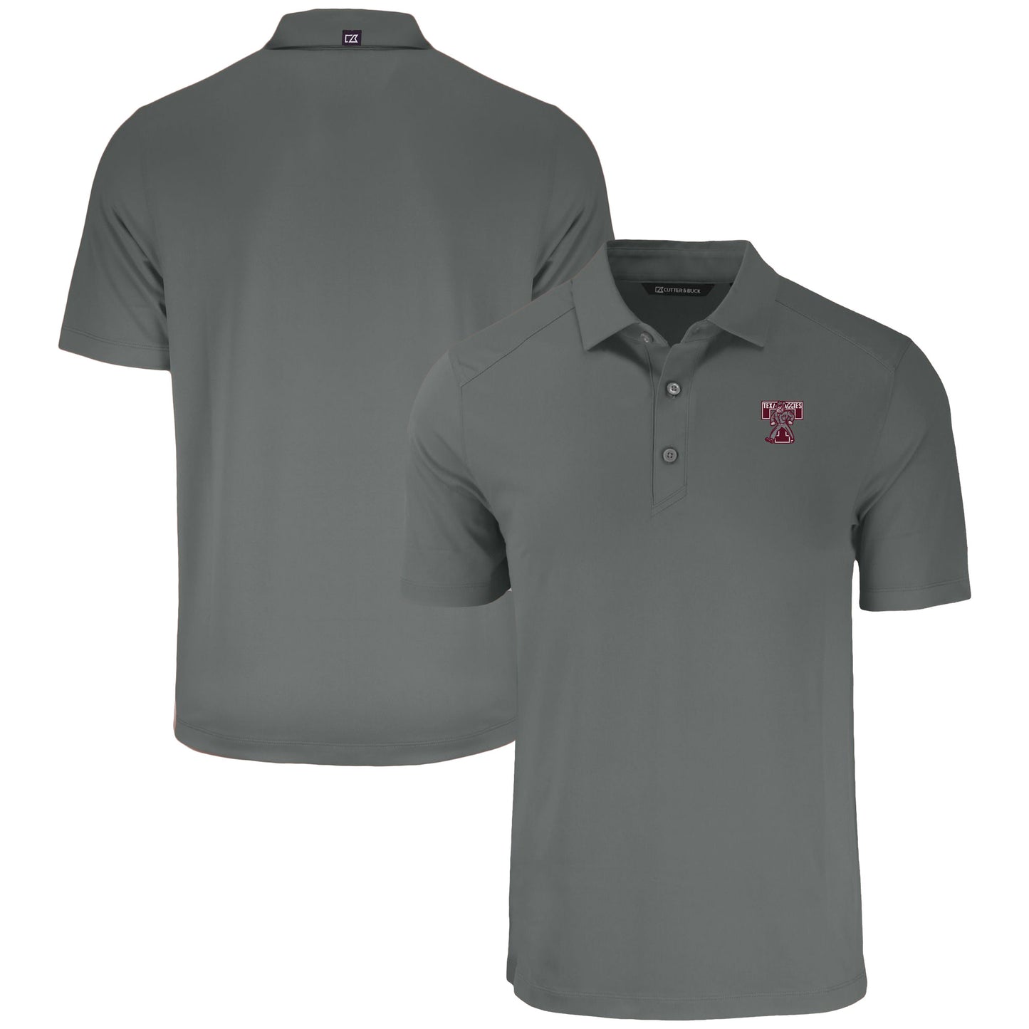 Men's Cutter & Buck  Gray Texas A&M Aggies Vault Forge Eco Stretch Recycled Polo