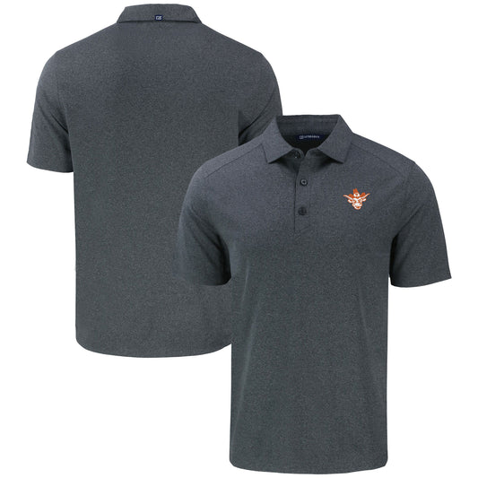 Men's Cutter & Buck  Heather Black Texas Longhorns Vault Forge Eco Stretch Recycled Polo