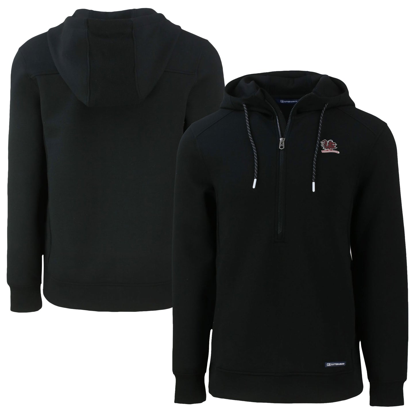 Men's Cutter & Buck  Black South Carolina Gamecocks Roam Eco Recycled Half-Zip Hoodie