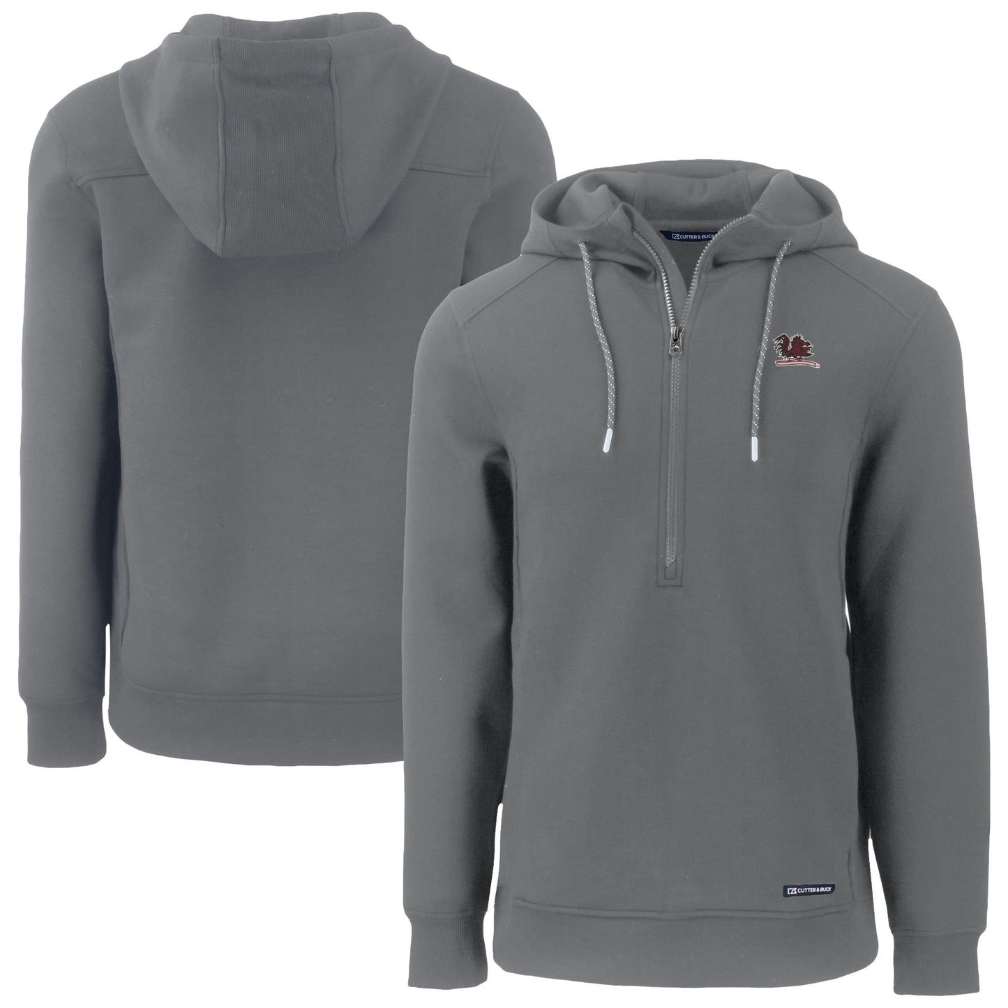 Men's Cutter & Buck  Gray South Carolina Gamecocks Roam Eco Recycled Half-Zip Hoodie