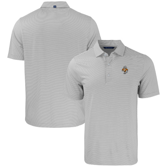 Men's Cutter & Buck  Gray/White Tennessee Volunteers Forge Eco Double Stripe Stretch Recycled Tri-Blend Polo