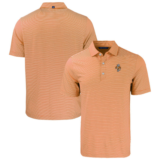 Men's Cutter & Buck  Orange Tennessee Volunteers Forge Eco Double Stripe Stretch Recycled Tri-Blend Polo