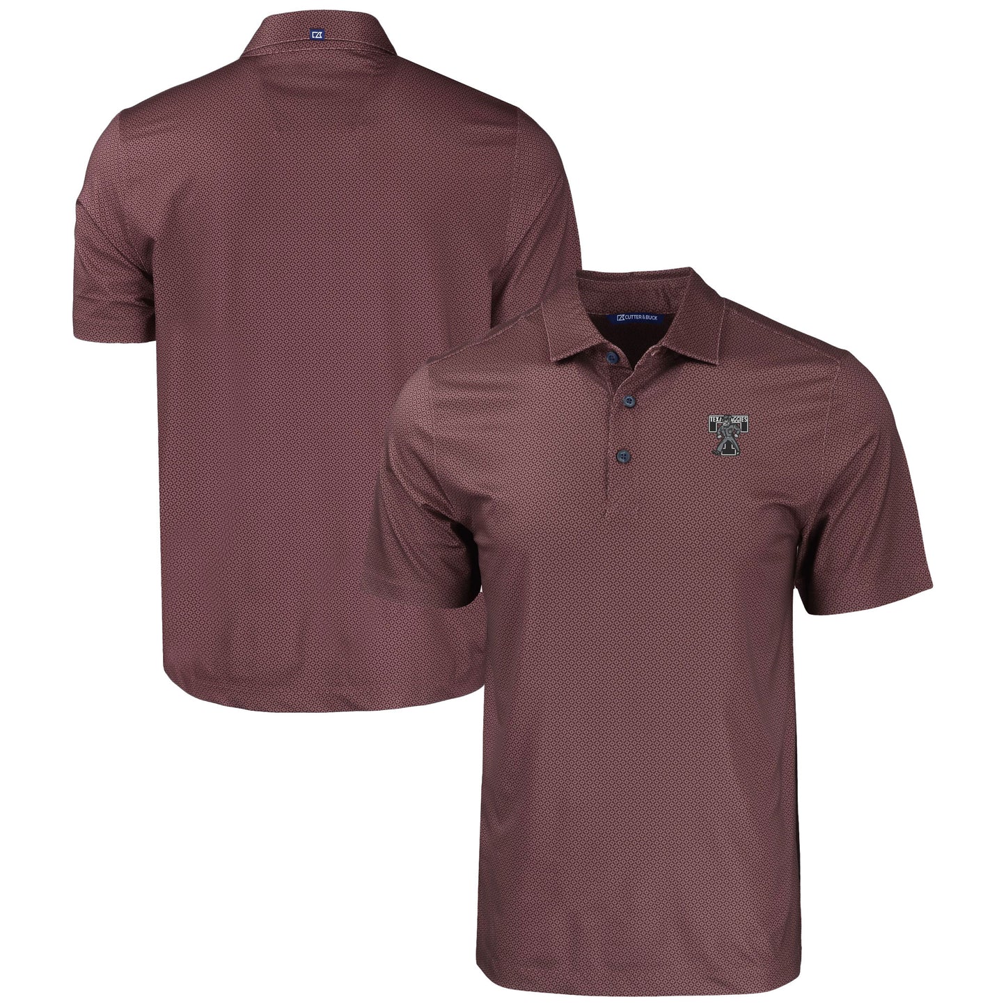 Men's Cutter & Buck  Maroon Texas A&M Aggies Pike Eco Tonal Geo Print Stretch Recycled Polo