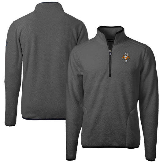 Men's Cutter & Buck  Gray Tennessee Volunteers Vault Cascade Eco Sherpa Fleece Quarter-Zip Pullover Jacket