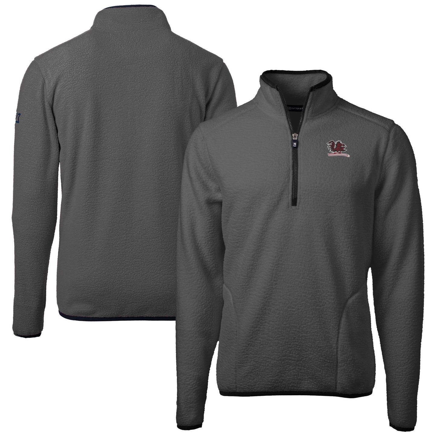 Men's Cutter & Buck  Gray South Carolina Gamecocks Vault Cascade Eco Sherpa Fleece Quarter-Zip Pullover Jacket