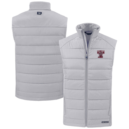 Men's Cutter & Buck  Gray Texas A&M Aggies Vault Evoke Hybrid Eco Softshell Recycled Full-Zip Vest