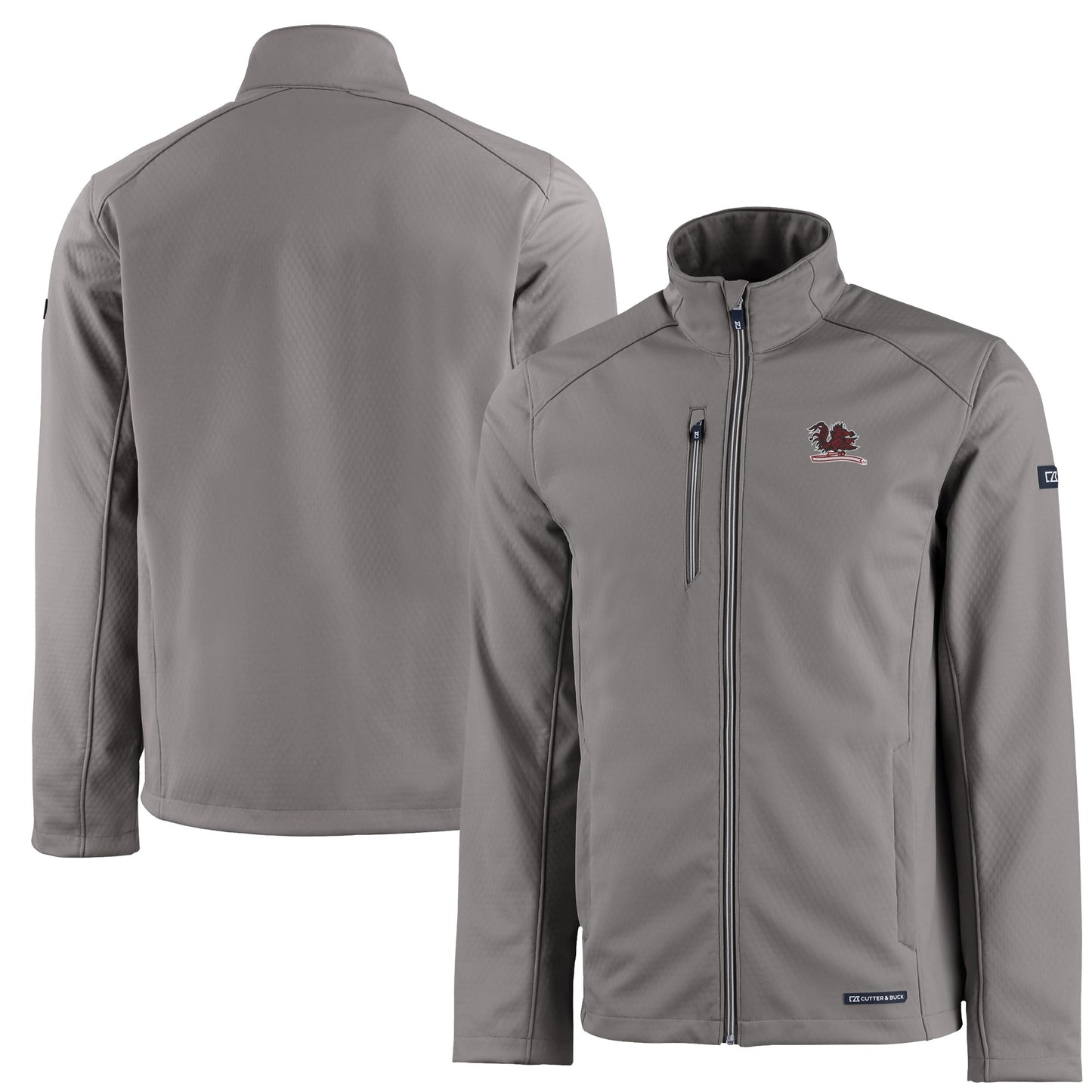 Men's Cutter & Buck  Gray South Carolina Gamecocks Vault Evoke Eco Softshell Recycled Full-Zip Jacket