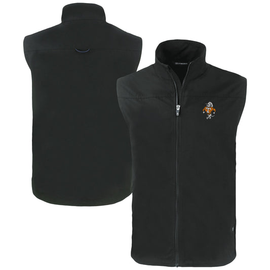 Men's Cutter & Buck  Black Tennessee Volunteers Vault Charter Eco Recycled Full-Zip Vest