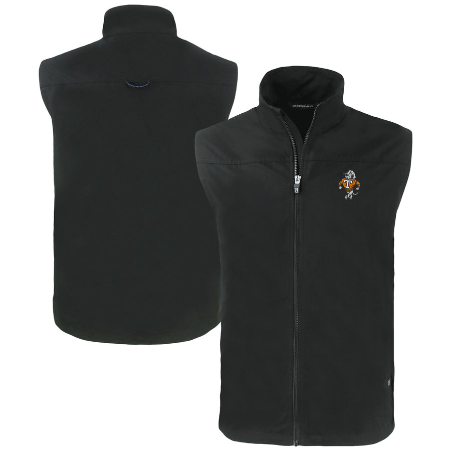 Men's Cutter & Buck  Black Tennessee Volunteers Vault Charter Eco Recycled Full-Zip Vest