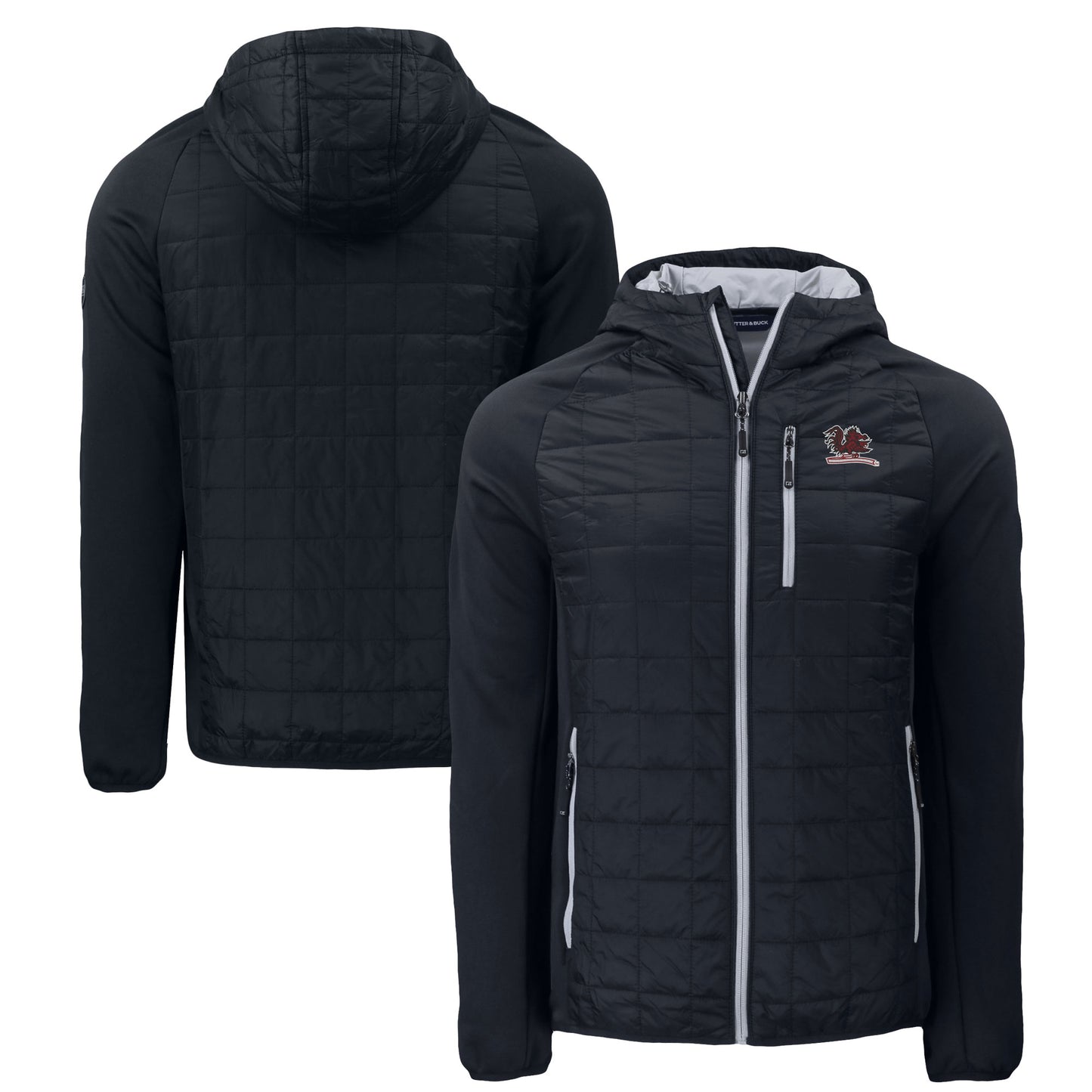 Men's Cutter & Buck  Black South Carolina Gamecocks Vault Rainier Eco Hybrid PrimaLoft Full-Zip Jacket