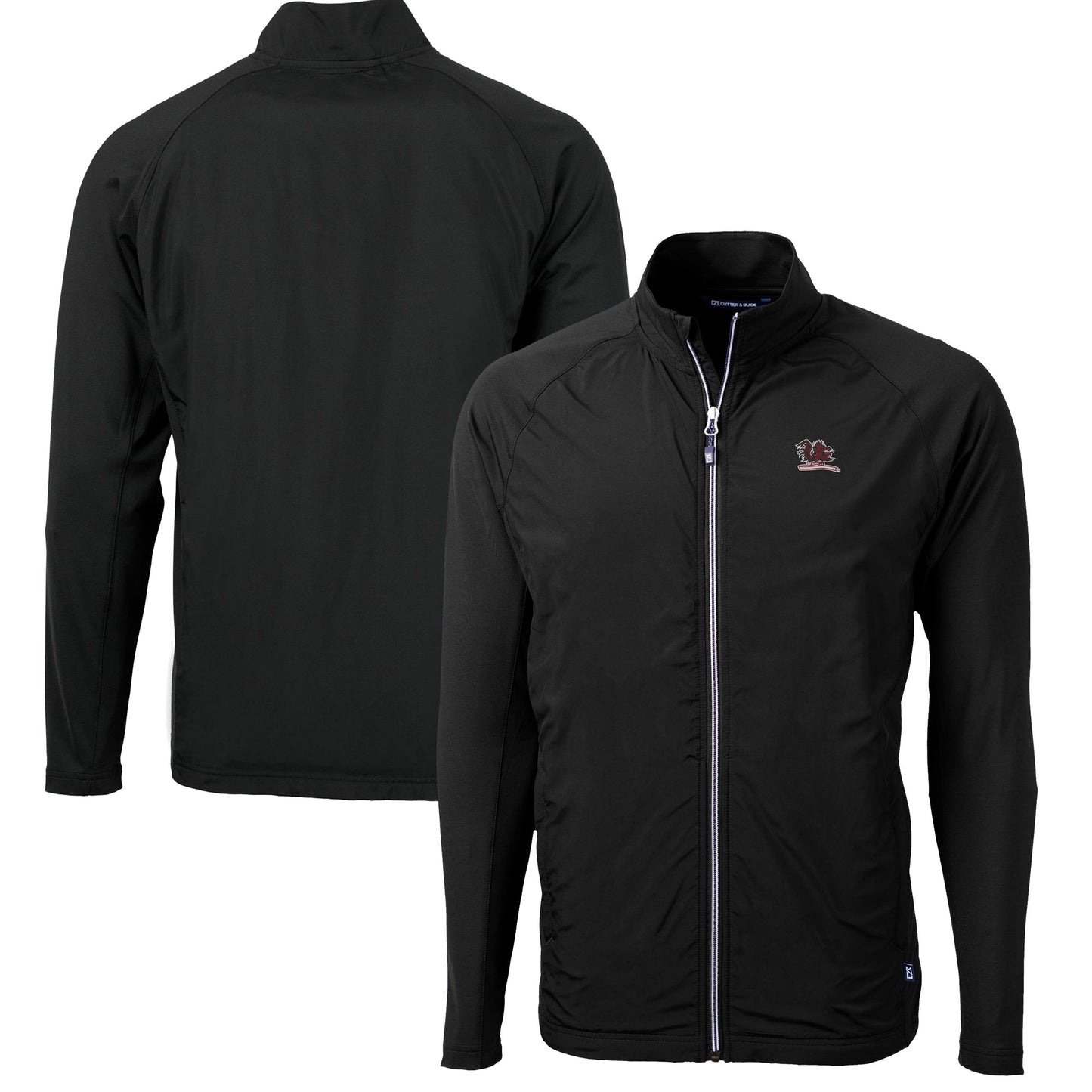 Men's Cutter & Buck  Black South Carolina Gamecocks Vault Adapt Eco Knit Hybrid Recycled Mens Full Zip Jacket