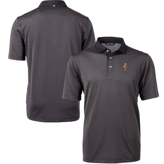 Men's Cutter & Buck  Black/Gray Tennessee Volunteers Vault DryTec Virtue Eco Pique Micro Stripe Recycled Polo