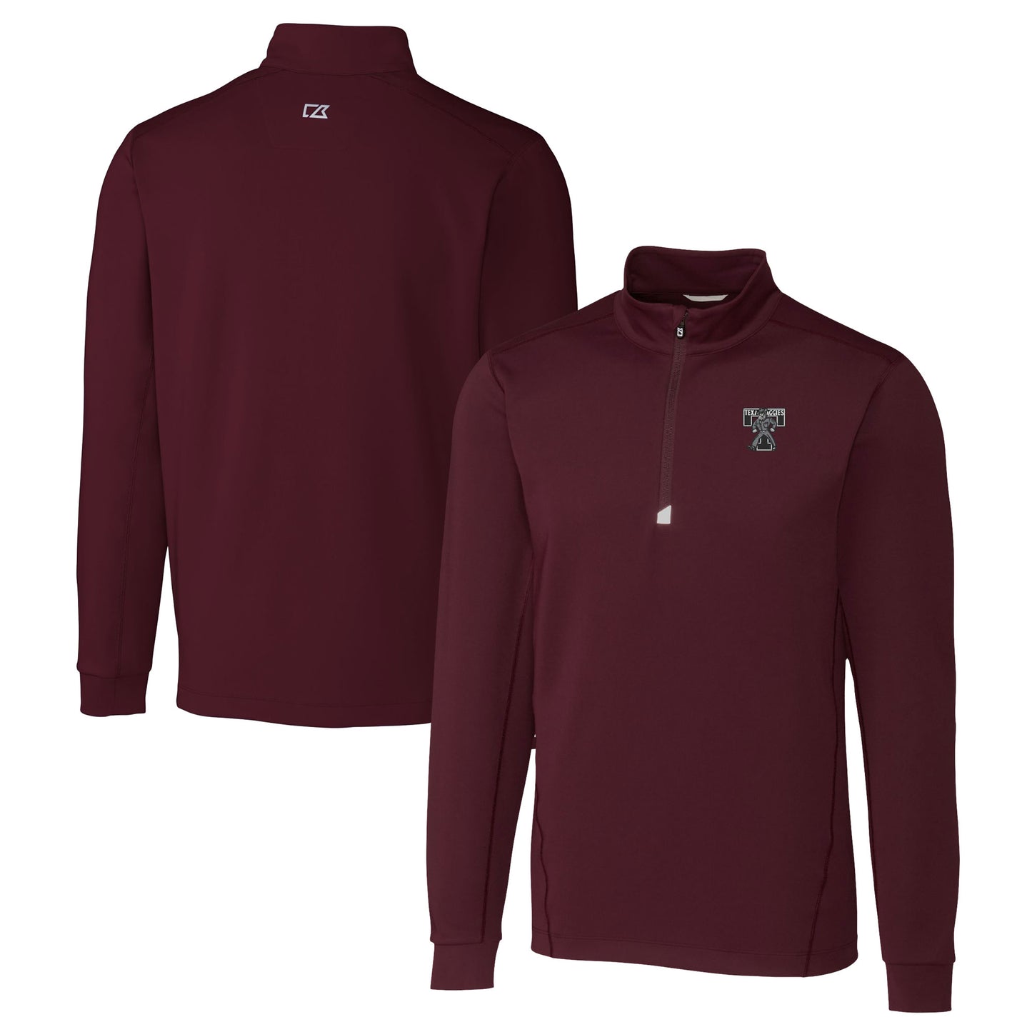 Men's Cutter & Buck  Maroon Texas A&M Aggies Vault DryTec Traverse Stretch Quarter-Zip Pullover