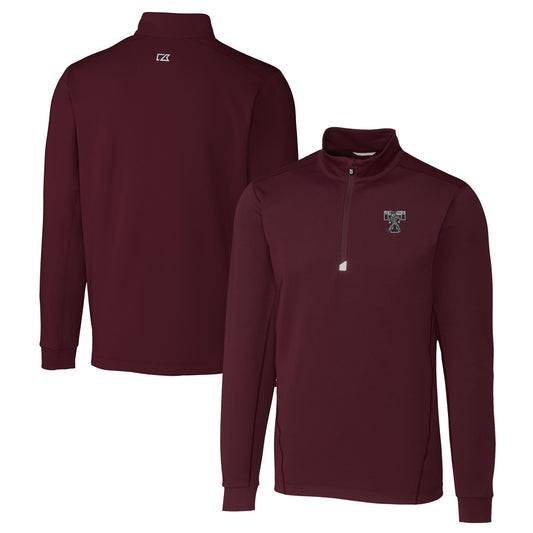 Men's Cutter & Buck  Maroon Texas A&M Aggies Vault DryTec Traverse Stretch Quarter-Zip Pullover