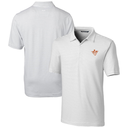 Men's Cutter & Buck  White Texas Longhorns Vault Forge Pencil Stripe Stretch Polo