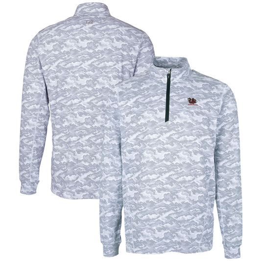 Men's Cutter & Buck  Gray South Carolina Gamecocks Vault DryTec Traverse Camo Print Stretch Quarter-Zip Jacket