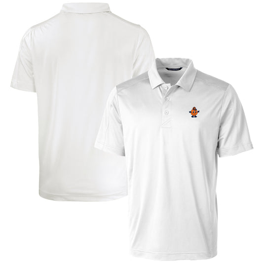 Men's Cutter & Buck  White Syracuse Orange Vault Prospect Textured Stretch Polo