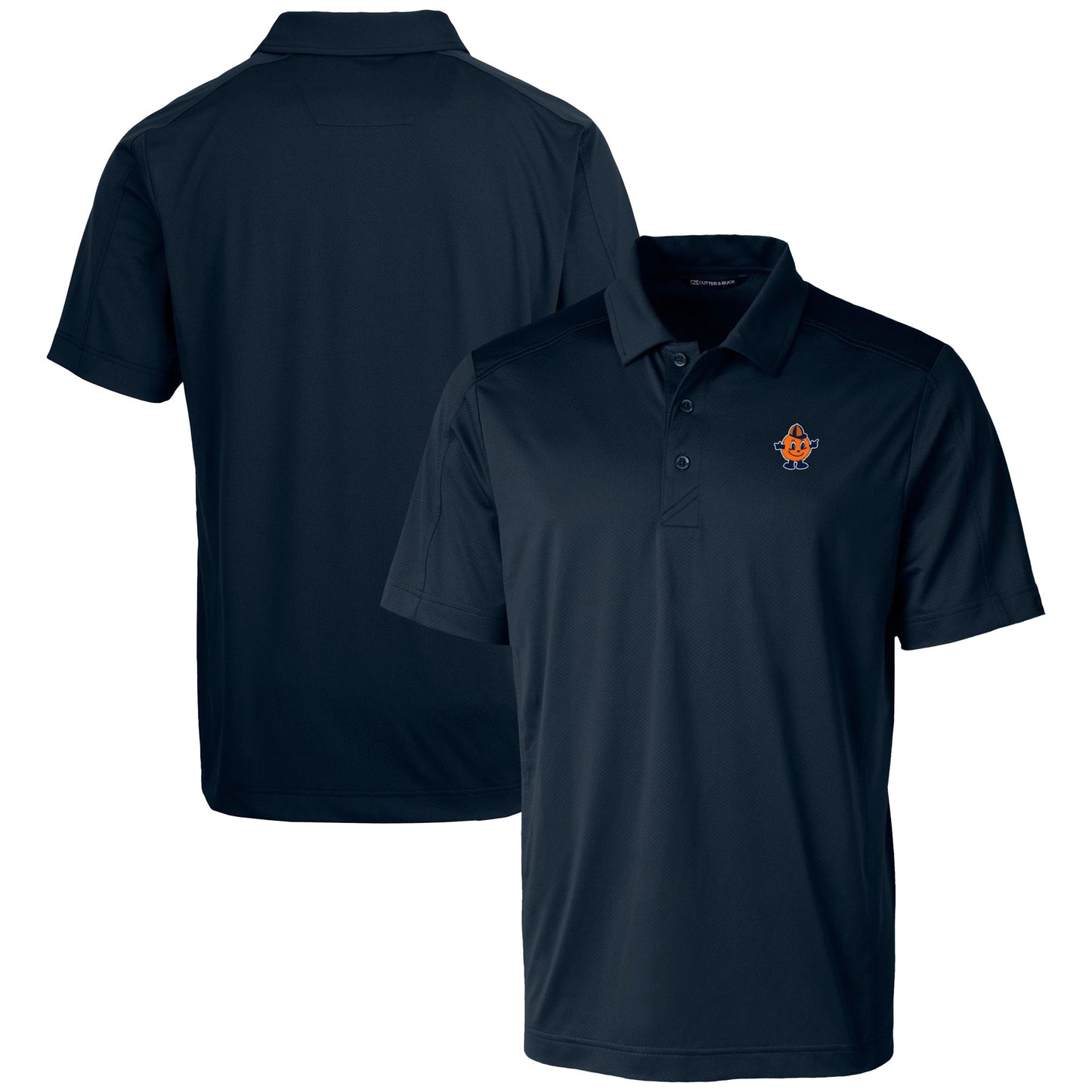 Men's Cutter & Buck  Navy Syracuse Orange Vault Prospect Textured Stretch Polo