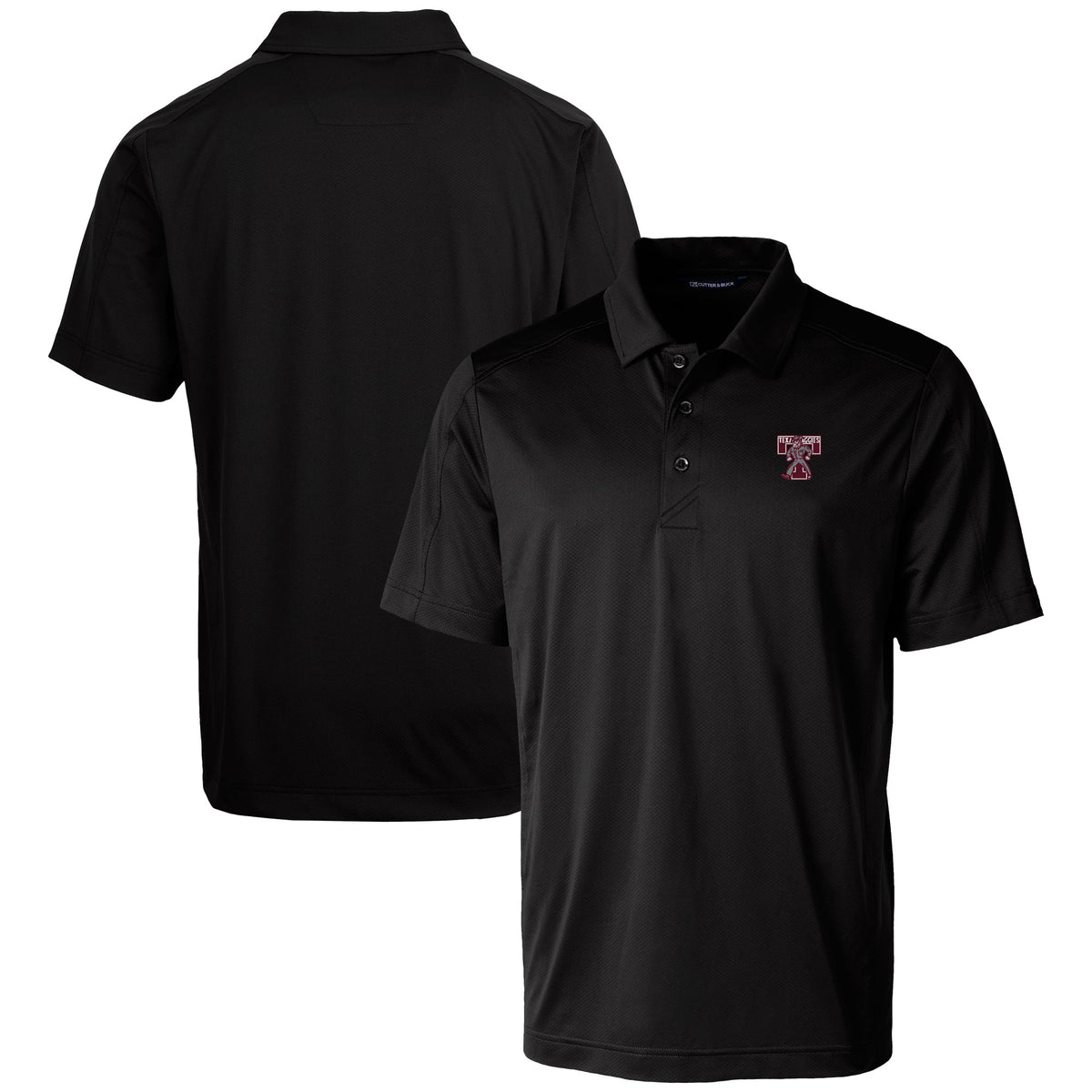 Men's Cutter & Buck  Black Texas A&M Aggies Vault Prospect Textured Stretch Polo
