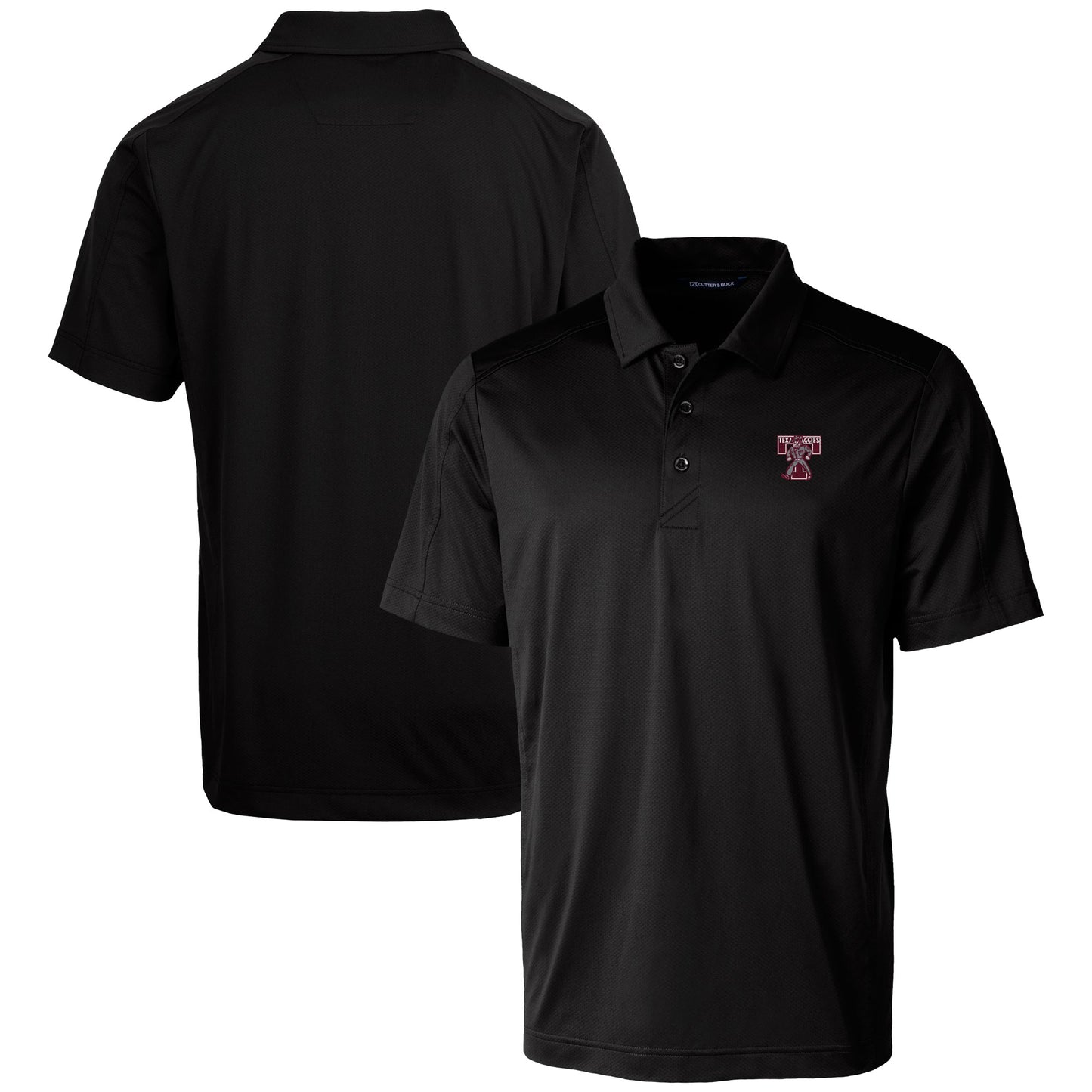 Men's Cutter & Buck  Black Texas A&M Aggies Vault Prospect Textured Stretch Polo
