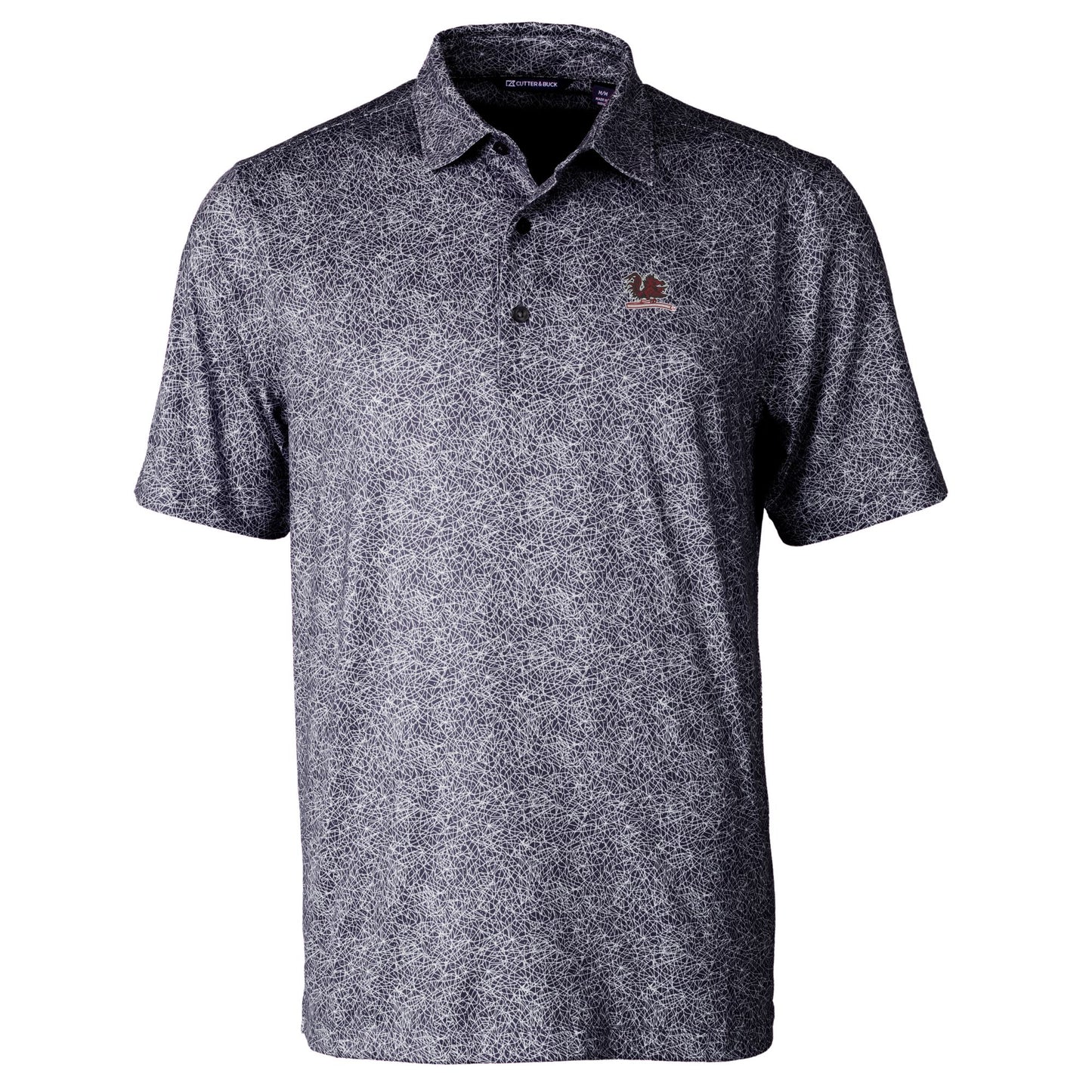 Men's Cutter & Buck  Black South Carolina Gamecocks  Pike Constellation Print Stretch DryTec Polo