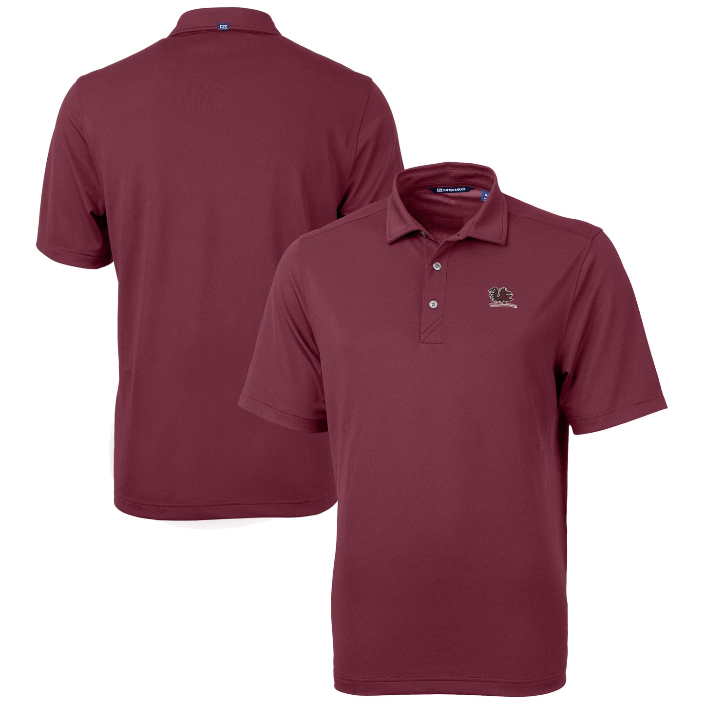 Men's Cutter & Buck  Garnet South Carolina Gamecocks Vault DryTec Virtue Eco Pique Recycled Polo