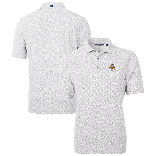 Men's Cutter & Buck  Gray Tennessee Volunteers Vault DryTec Virtue Eco Pique Botanical Print Recycled Polo