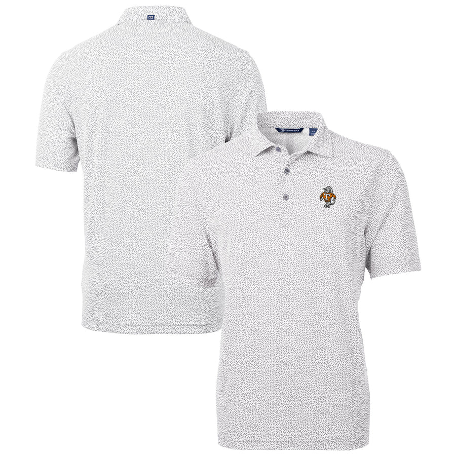 Men's Cutter & Buck  Gray Tennessee Volunteers Vault DryTec Virtue Eco Pique Botanical Print Recycled Polo