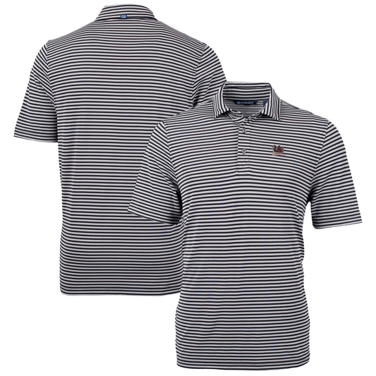 Men's Cutter & Buck  Black South Carolina Gamecocks Vault DryTec Virtue Eco Pique Stripe Recycled Polo