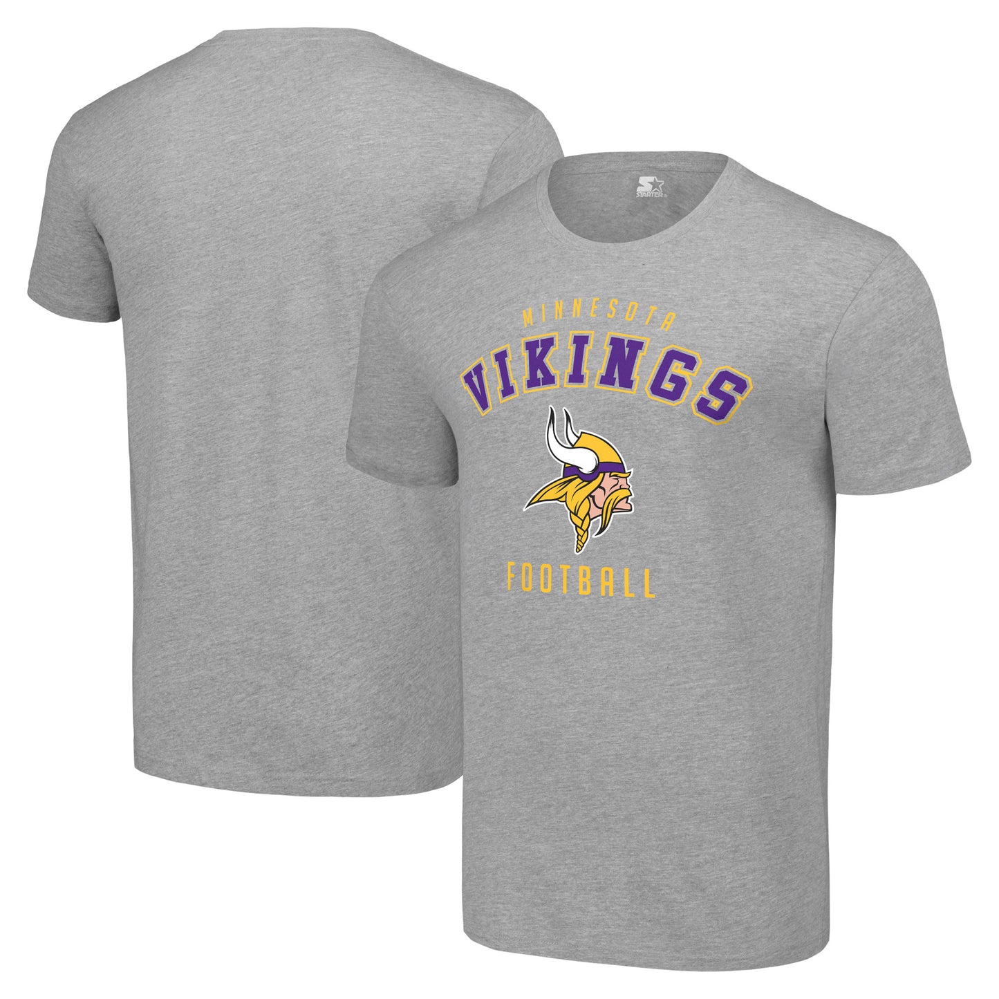 Men's Starter Heather Gray Minnesota Vikings Logo T-Shirt