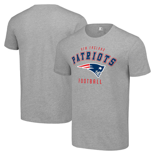 Men's Starter Heather Gray New England Patriots Logo T-Shirt