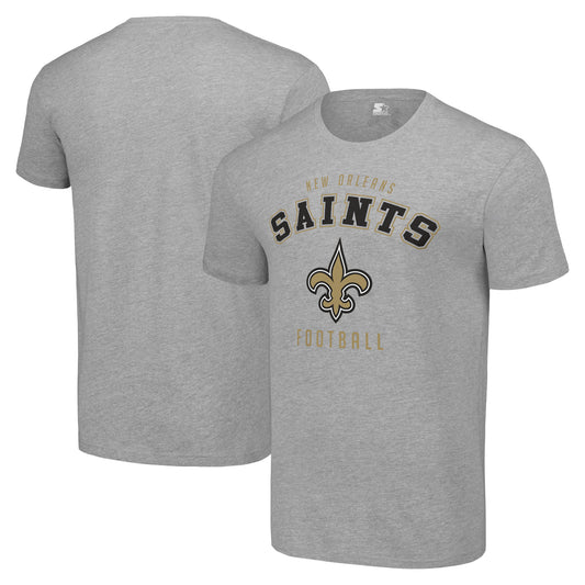 Men's Starter Heather Gray New Orleans Saints Logo T-Shirt