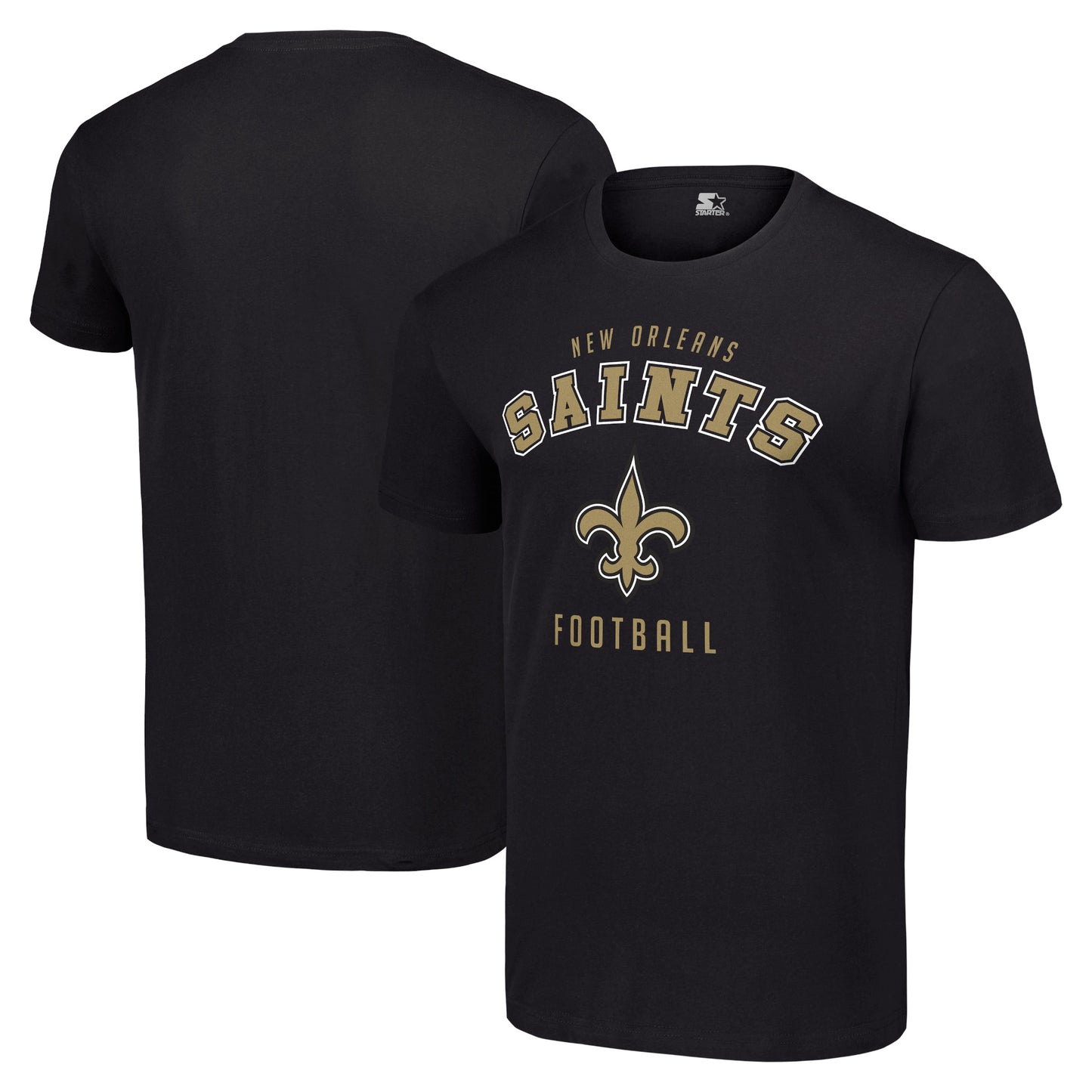 Men's Starter Black New Orleans Saints Logo T-Shirt